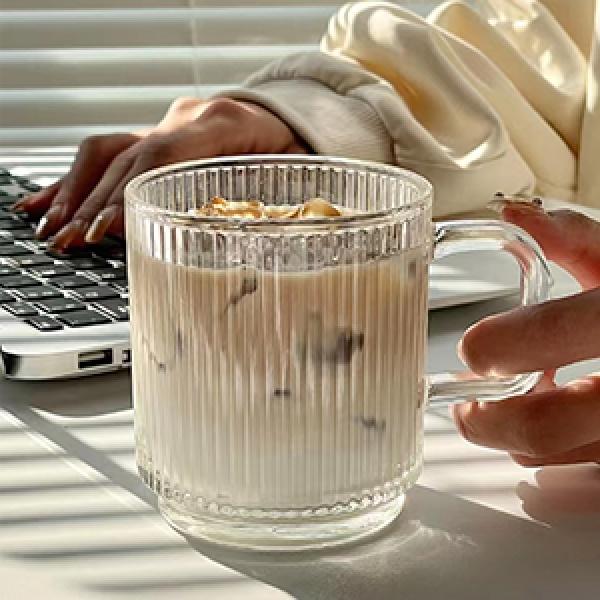 6 PACK Premium Glass Coffee Mugs with Handle, 12 OZ Classic Vertical Stripes Glass Coffee Cups, Transparent Tea Cup for Hot/Cold Beverages, Glassware Set for Americano, Latte, Cappuccino 6 PACK Premium Glass Coffee Mugs with Handle, 12 OZ Classic Vertical Stripes Glass Coffee Cups, Transparent Tea Cup for Hot/Cold Beverages, Glassware Set for Americano, Latte, Cappuccino