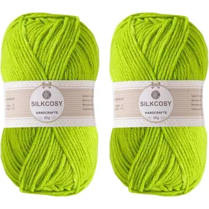 2 count Crochet Yarn, Feels Soft 280 Yards  Colors 4ply  Yarn,Yarn for Crochet & Hand Knitting-Bud Green