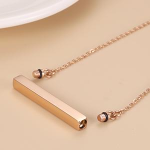 Horizontal Bar Urn Necklace For Ashes For Women Girls Stainless Steel Cremation Pendant Can Put Name/Date/Words Memorial Jewelry Keepsake Gifts