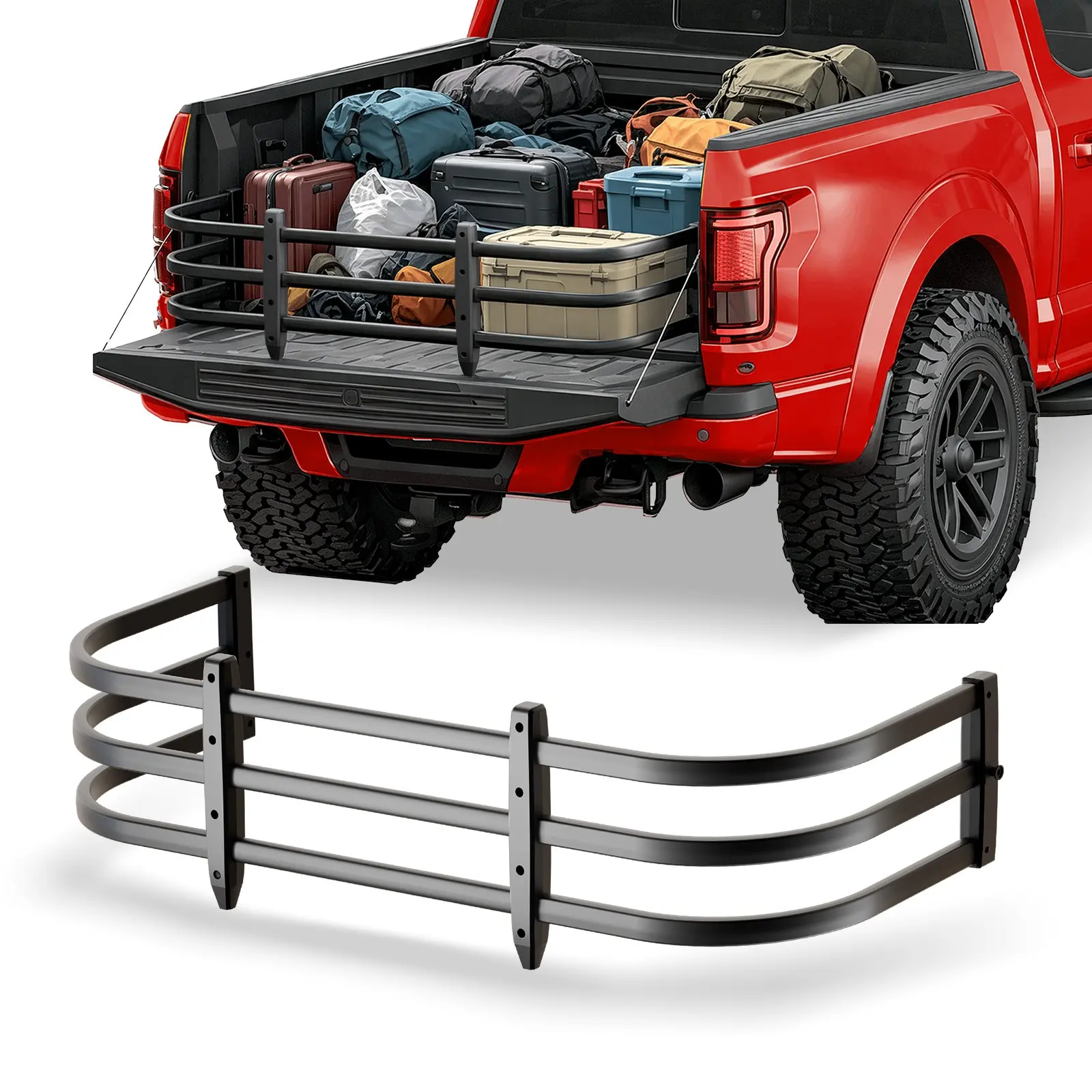 For 2005-2026 Tacoma 50-61" Adjustable Truck Bed Extender Tailgate Cargo Divider