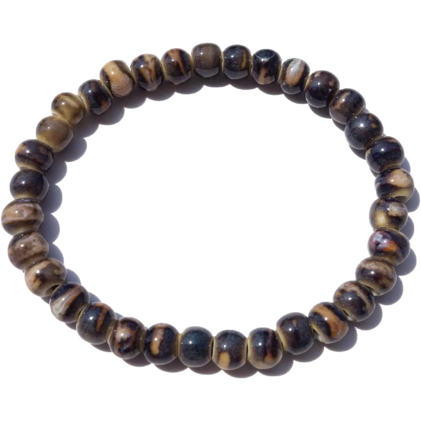 Ceramic Stretch Beaded Bracelet for Men and Women, Boho