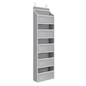 Over the Door Organizer Storage, 5-Tier Hanging Organizer with 10 Large Pockets, Anti-Tilt Design, 44 Lb Capacity, Back to School Must Have