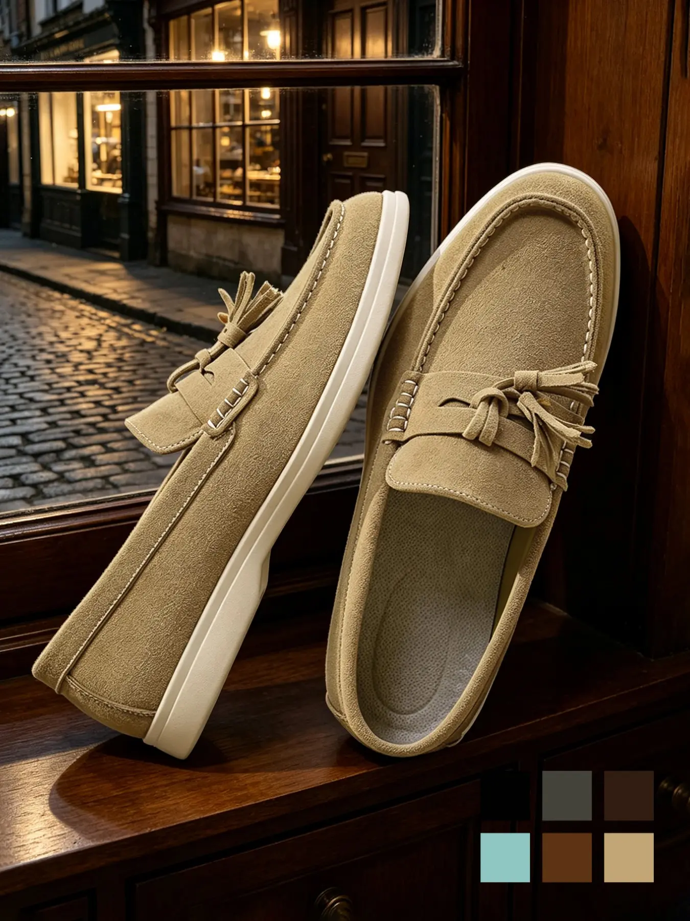 Men's Tassel Loafers Driving Shoes, Casual Slip-Ons Style, Breathable Lightweight Non-Slip, Faux Suede Penny Loafers, Plus Size, Casual Wear Vacation Walking Shoes