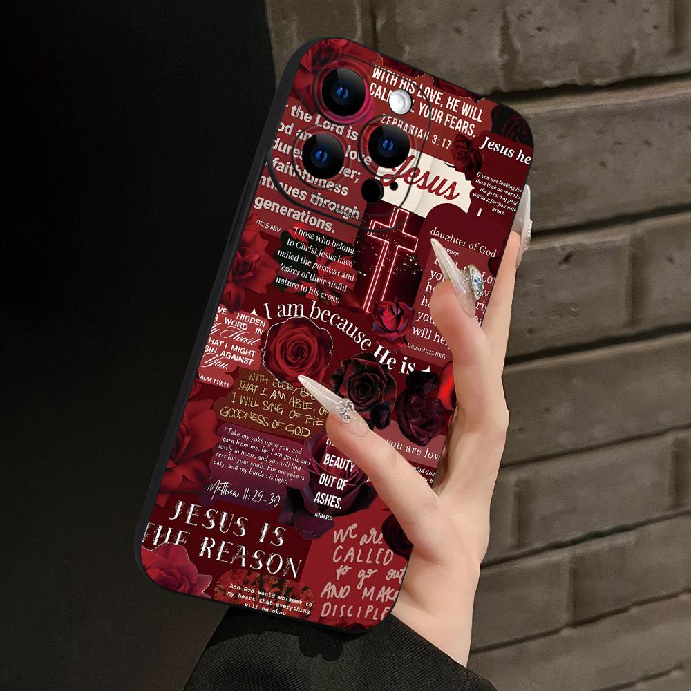 A Stylish Phone Case Featuring an Inspirational Christian Design, Complete with Bible Verses,Compatible with for iphone Models 16, 15, 14, 13, 12, And 11 Pro Promax Plus.