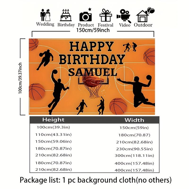 [Custom Basketball Background] 2D Flat Personalized Custom Name Birthday Party Basketball Dunk Background Cloth - Multi-Functional Party Wall Decoration for Home Decor - Suitable for Various Occasions and Patterns - No Electricity Required