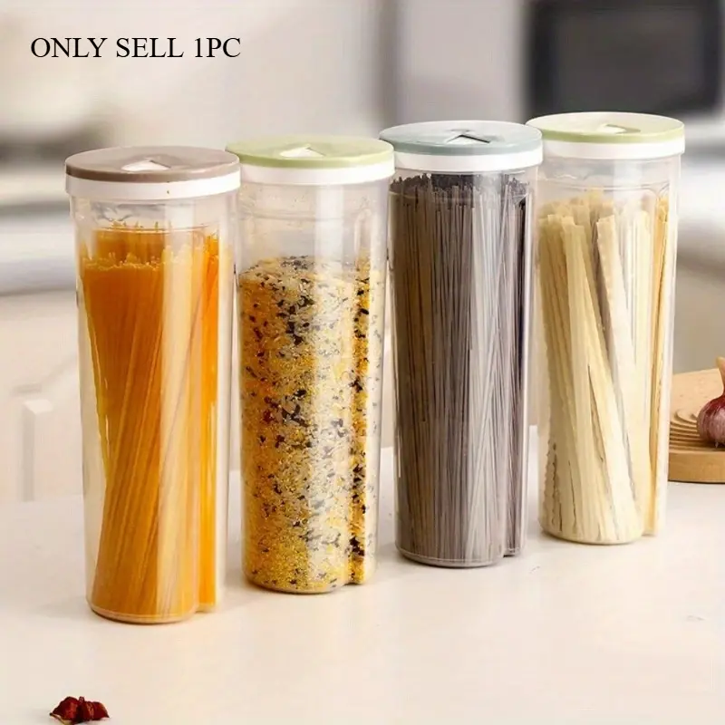 1pc Noodle Jar Sealed Household Food Jar Grain Storage Box Transparent Moistureproof Storage Jar Kitchen Pasta Rice BeanFood Storage