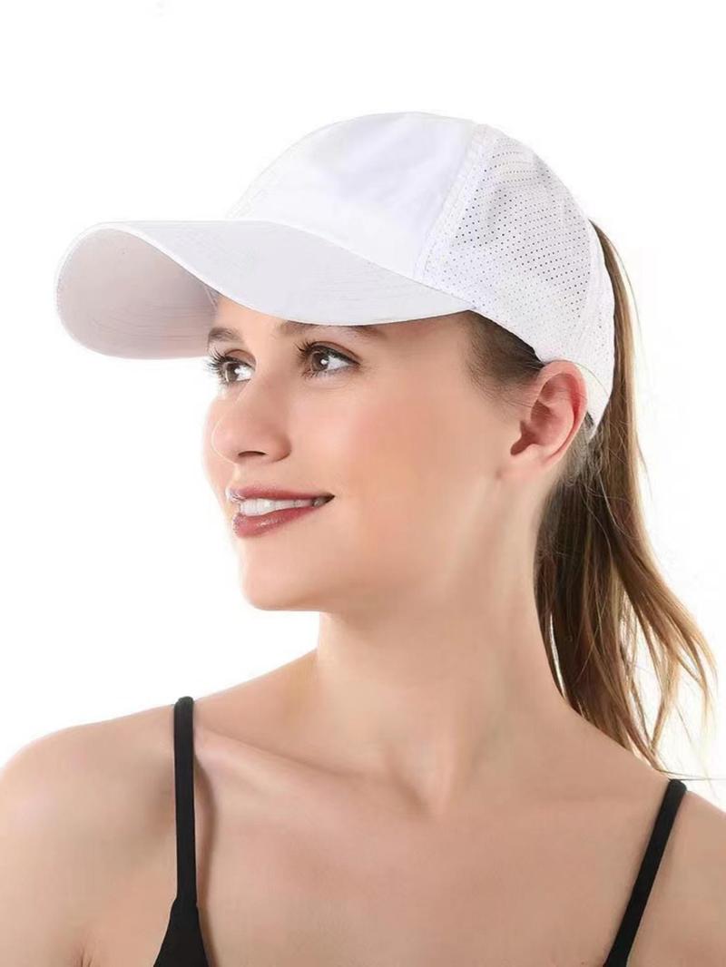 Women's Simple Style Plain Color Baseball Cap, Casual Trendy Hat for Outdoor Sports, Fashion Quick Drying Accessories for Daily Wear and Outdoor Sport