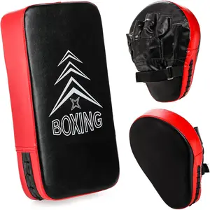 2-in-1 Punching Mitts and Kick Pack Set, Curved Focus Mitts and Taekwondo Kick Pad, Adjustable Strike Shield Arm Pad for Muay Thai and MMA