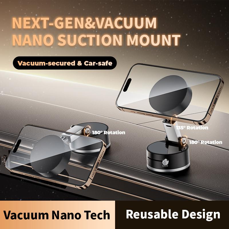 Magnetic Phone Holder with Vacuum Suction Cup, Multifunctional Phone Stand for Home or Office, Phone Accessories for iPhone & Android, Phone Suction Mount