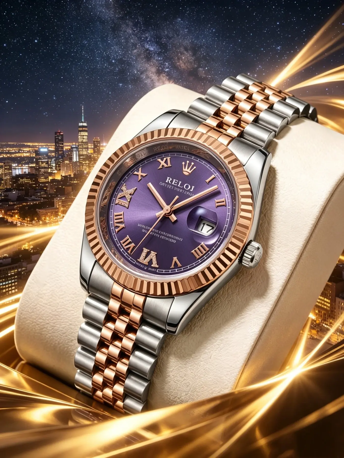 Women's Vintage Roman Numerals Watch, Rose Gold Stainless Steel Strap, Waterproof Quartz Analog Watch, Casual All-Season Timepiece
