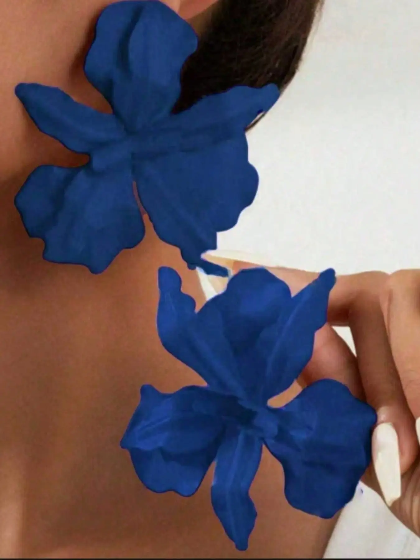 Oversized Floral Stud Earrings, Large Flower Earrings for Women