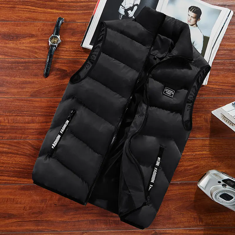 Men's Quilted Sleeveless Puffer Vest Stand Collar Zip Up Bodywarmer Warm Padded Jacket Outerwear Pocket Casual Daily Streetwear Top cozy soft cool clean chic active sporty premium classic stylish durable trendy relaxed comfy modern vibe urban hype
