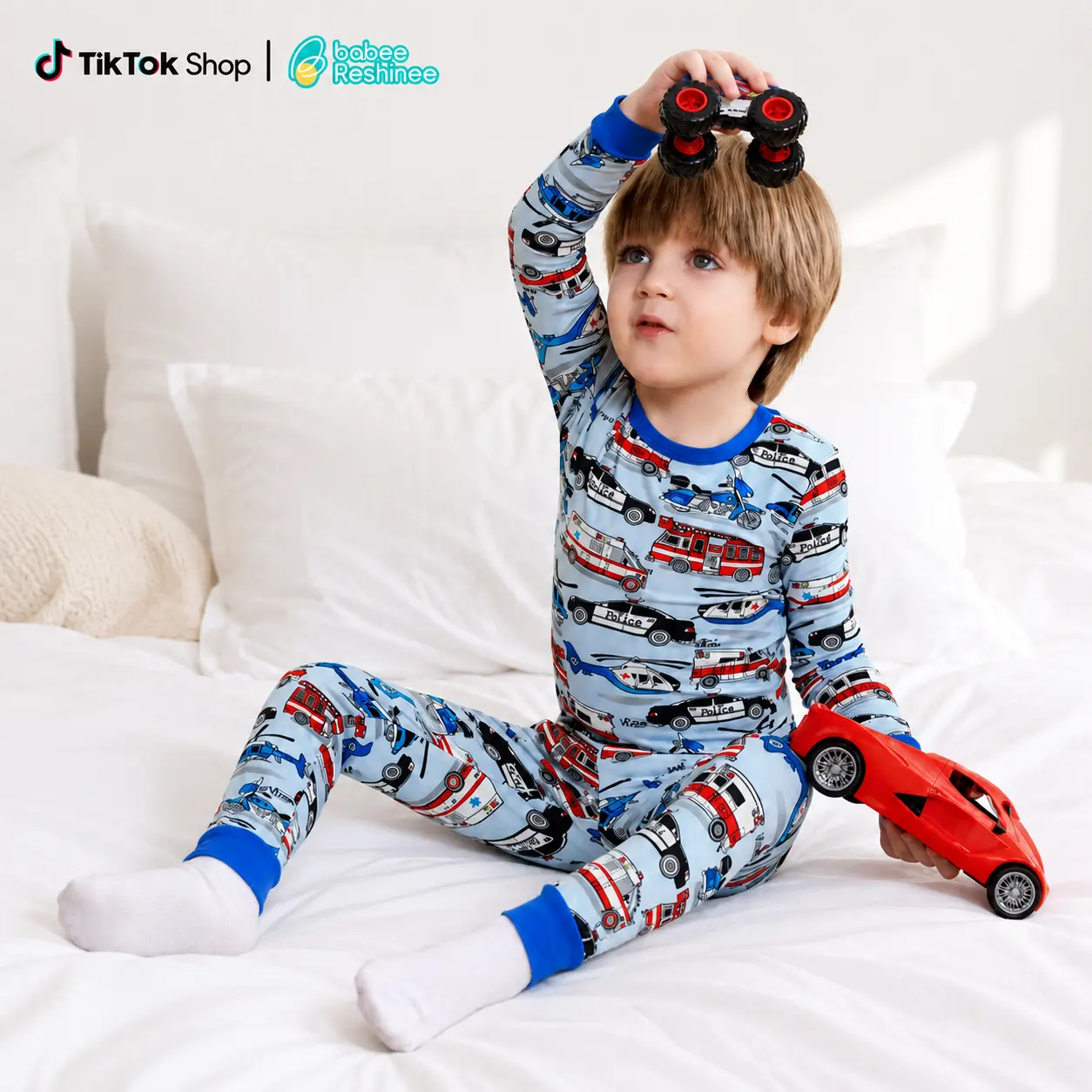 babee Reshinee 93% Bamboo Viscose Kids Pajama Set for Boys Girls, Toddler 2-Piece Long Sleeve Pjs, Soft Breathable Stretchy Sleepwear, Baby Kids Everyday Pajamas Gift, 12M-8Y