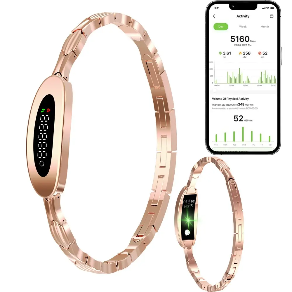 Smart Bracelet for Men, Fitness Tracker, Heart Rate / Blood Oxygen / Sleep Monitor, Ultra-weight Wearable, Free APP, IP68 Waterproof, Multiple Sports Modes Compatible for Android and IOS Phones, Wearable Fitness Trackers