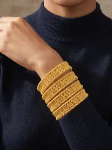 4 Pcs Dubai Women's Bangle Bracelets, Mesh Flower Wire Wide Band Design, Perfect for Daily Wear, Weddings, Parties, Events