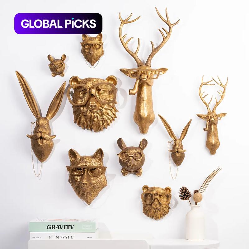 Animal Head Wall Decor, 1 Count Creative Resin Animal Head Wall-Mounted Decor, Wall Hanging Decor, Wall Decoration for Home Living Room and Bedroom #TOP PICKS