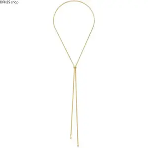 Women's Elegant Gold-Silver Plated Y Chain Lariat Necklace, Adjustable Long Dainty Layered Gold Necklace for Women, Fashion Costume Jewelry Gift, Elegant Necklace, Gold Necklace Women,summerwins