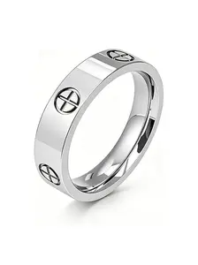 Classic Cross Design Unisex Ring, Stainless Steel, Elegant Fashion Jewelry, Perfect for Daily Wear and Special Occasions