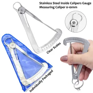 2 Pcs Premium Stainless Steel Inside Caliper, Precision Measuring Tool for Jewelry Making & Dental Use