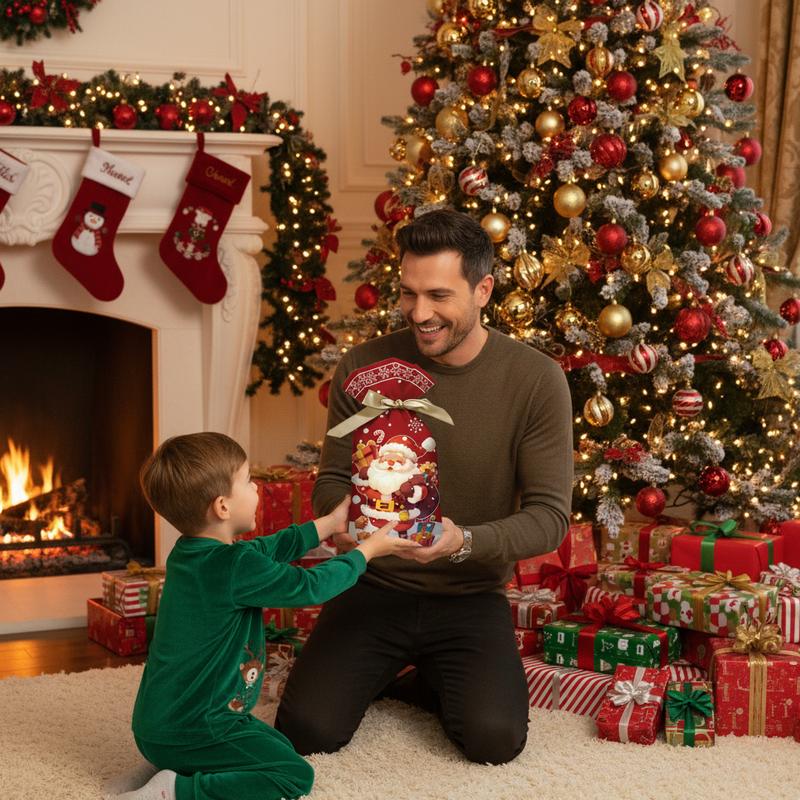 #50PCS Christmas Gift Wrapping Set with Santa Design Gift Bags Perfect for Holiday Gifts Suction Cup Sponge Holder for Kitchen Sink sale 2023 2025 easy install kit glove clip case work travel jewelry jar tray Retractable Folding Door Clo finger  hook univ