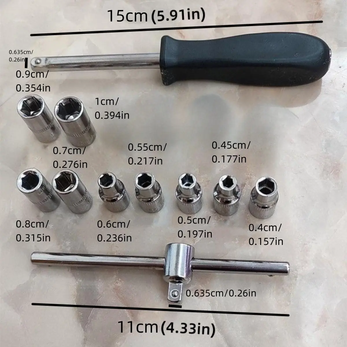 Small Fly Square Rod Wrench Adapter, 1/4 Inch Wrench Slider Rod, Small Fly Socket, Repair Water Bottle Toy Electrical Furniture Tool