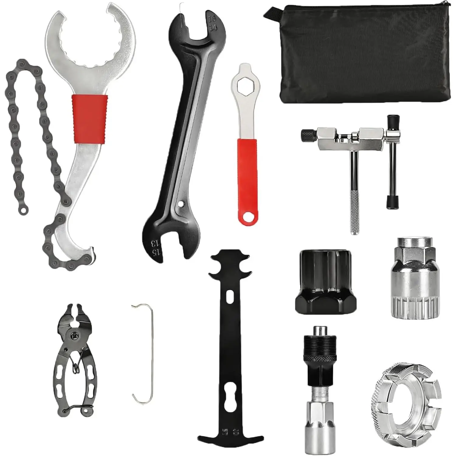 Bike Tool Kit, 10-Piece Professional Repair Set | For Mountain Cycles with 3-in-1 Cassette Wrench, Crank Puller, Chain Breaker, Bottom Bracket and Freewheel Removers