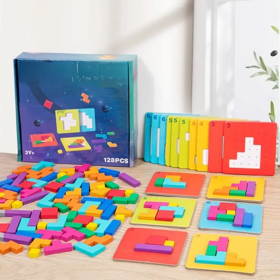 Wooden Strategic Thinking Puzzle Game, Parent-Child Interactive Activity, Advanced Brain Teaser Cards, Fast-Paced Gameplay Design