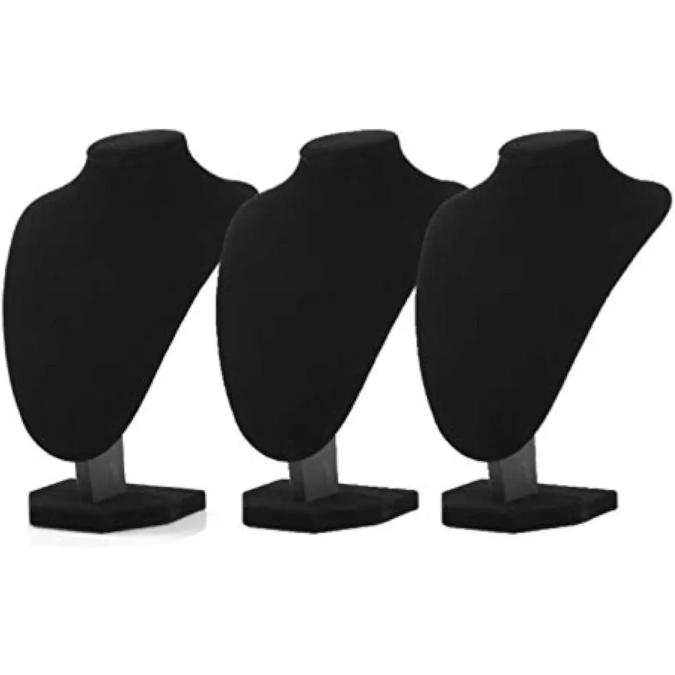 Necklace Display Stand Set of 3, 8.7"   Bust for Necklaces & Earrings, -Free Organizer for Dresser,  Display for  & Vendors (Black)