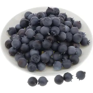 100Pcs Artificial Fake Blueberries Lifelike DIY Fruit Decor Craft Model for Plate Basket Plant Living Room Dinning Table Cabinet