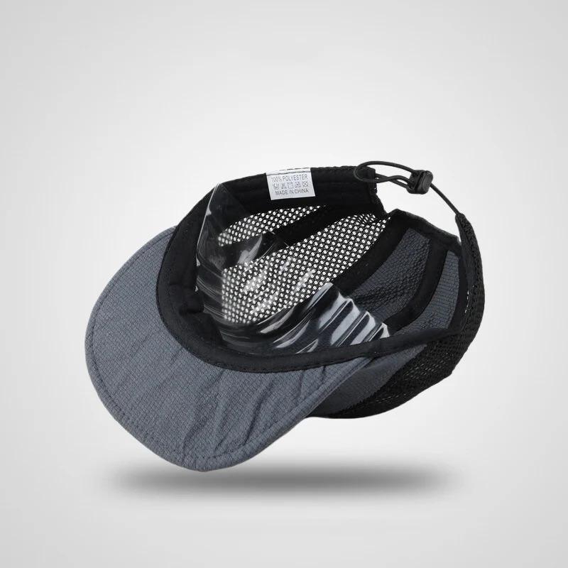Korean Style Quick-dry Mesh Baseball Caps Men Women Soft Short Brim Breathable Snapback 5 Panel Hat Outdoor Camping Fishing Hats