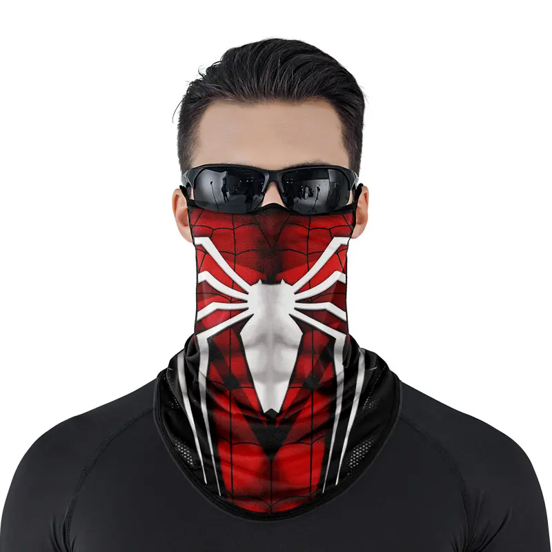 Print Hanging Ear Neck Gaiter, Cooling Moisture Wicking UV Protection Helmet Friendly Face Cover Wind Dust Resistant for Dirt Bike ATV Motorcycle Cycling Fishing Summer Outdoor