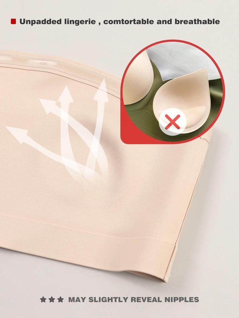 Women’s Strapless Seamless Bra, Wireless Front Button Bralette with Smooth Support, No Padding Comfortable Fit for Daily Wear, Layering, Lounge & Casual Outfits