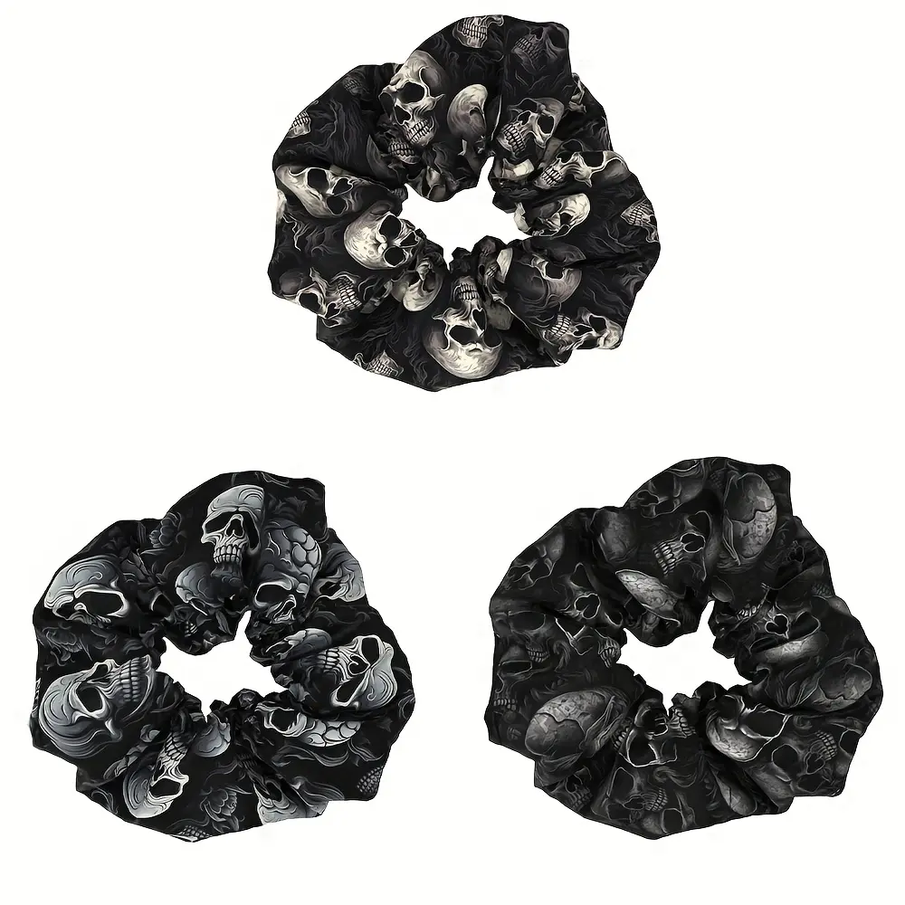 1-piece Set of Gothic Skull Print Headband - Women's Retro Fabric Headband, Halloween Hair Accessory with Skull and Cross Bone Design, Soft and Elastic Ponytail Headband, Suitable for Bizarre Styles