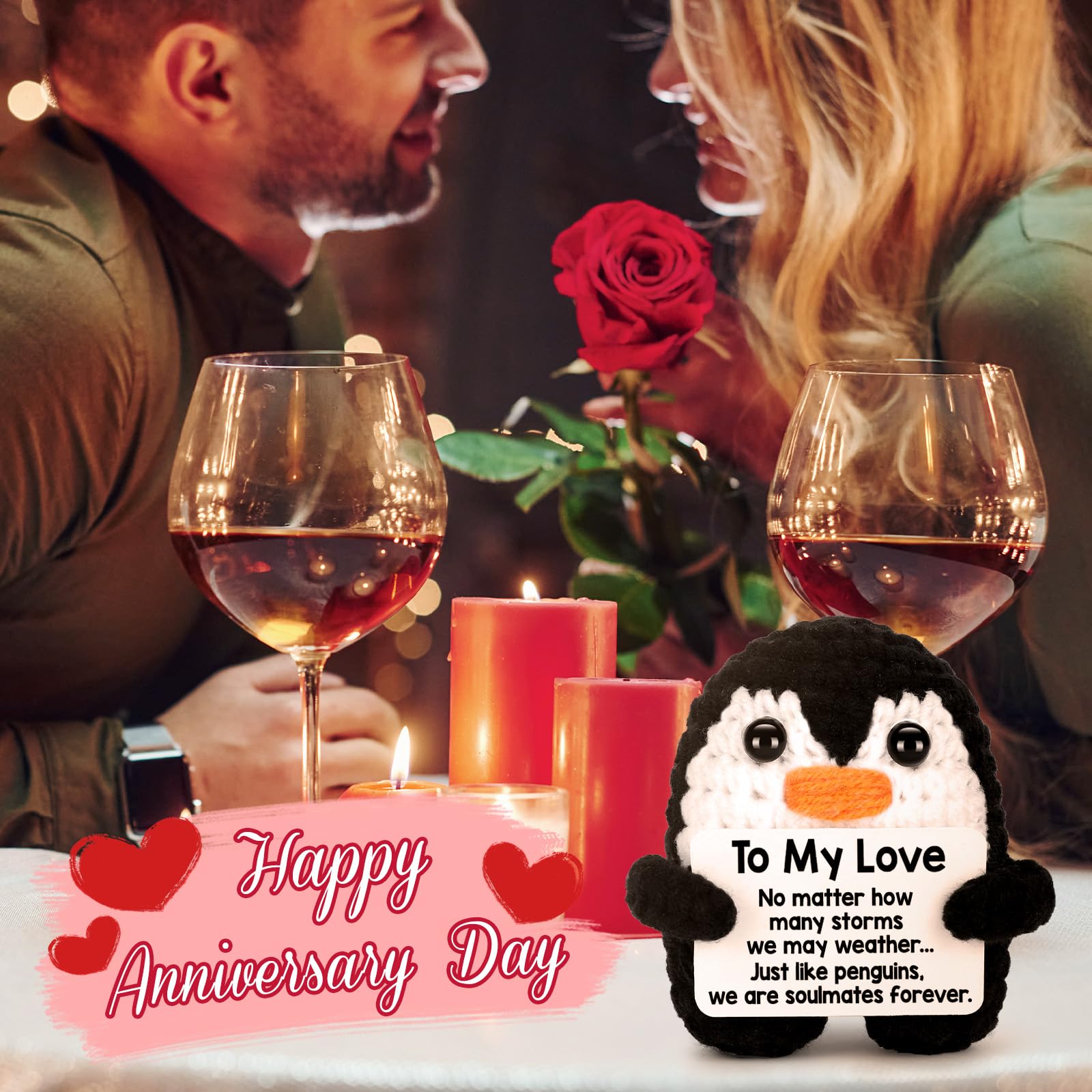 Handmade Emotional Support Penguin Plush Stuffed Animal,Exquisite Crochet Craft Soft Skin-Friendly,Christmas Presents Holiday Gifts,Birthday Gifts For Women Men Him Her,Teacher Appreciation Gifts,Desk Decor Bag Charm Baby Photo Props Party Decor