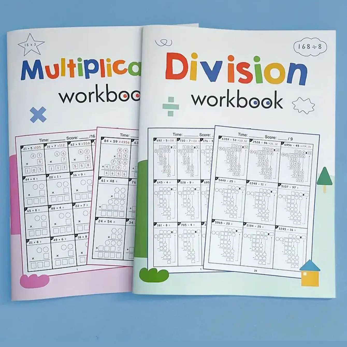 Math Practice Workbook for Grade 3-5 Students, Multiplication & Division Problems Book, Educational Math Activity Book for Daily Use, School, Homework, Classroom