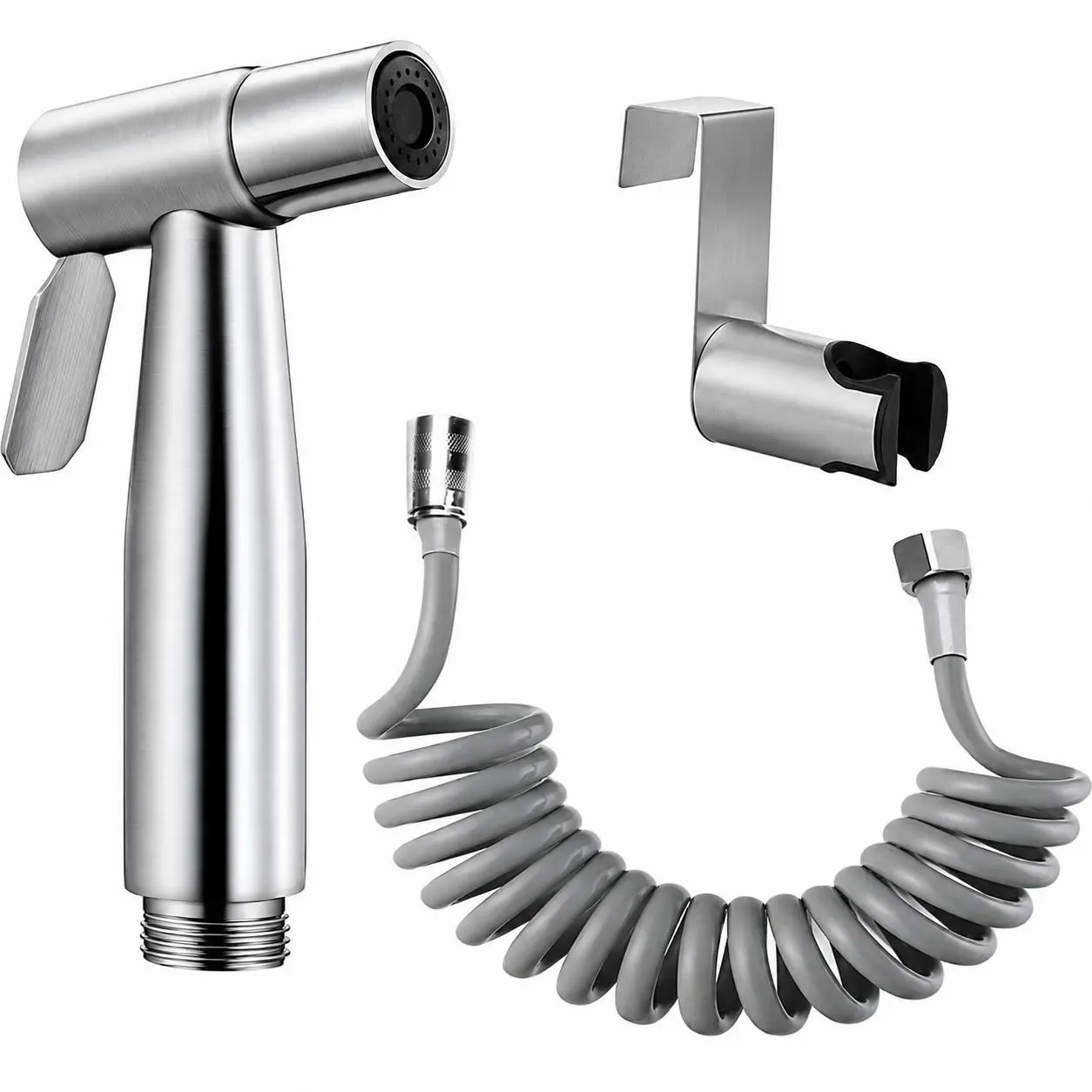 Portable Bidet Shower Head, Stainless Steel, Flexible Hose, Adjustable Pressure, Bathroom Sprayer, Cleaning, Pets, Floor Use
