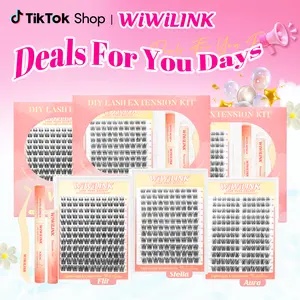 WiWiLINK Stella Flit Aura 3D Cluster Lashes - DIY Lash Extension Kit Ultra-Thin Transparent Bands, C/D Curl, 8-16mm (Includes Bond, Seal & Remover)