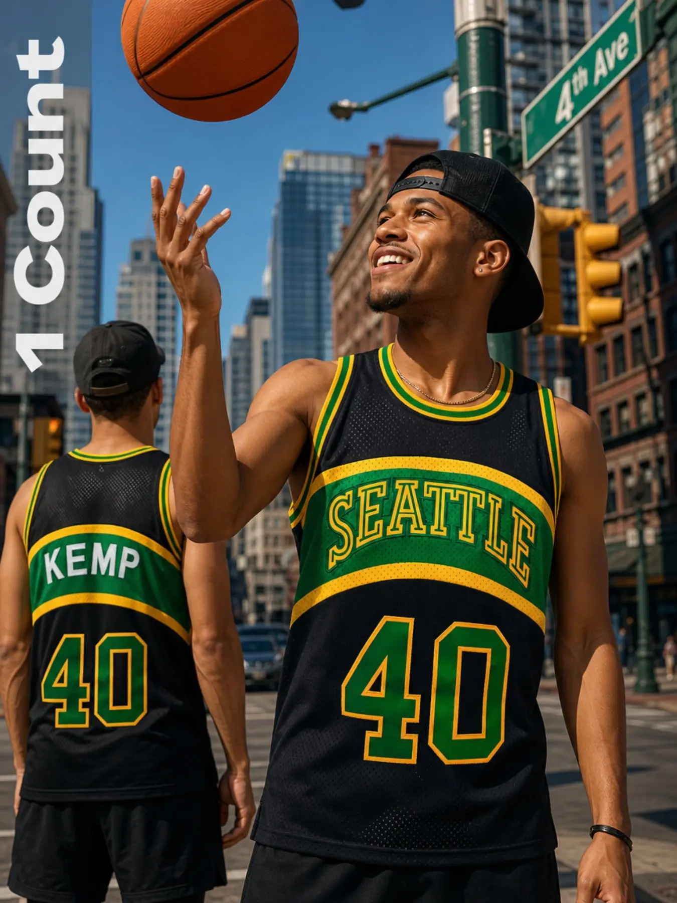 Men's Seattle #40 Retro Basketball Jersey - Embroidered Mesh Throwback Fan Jersey for Game Day & Casual Wear
