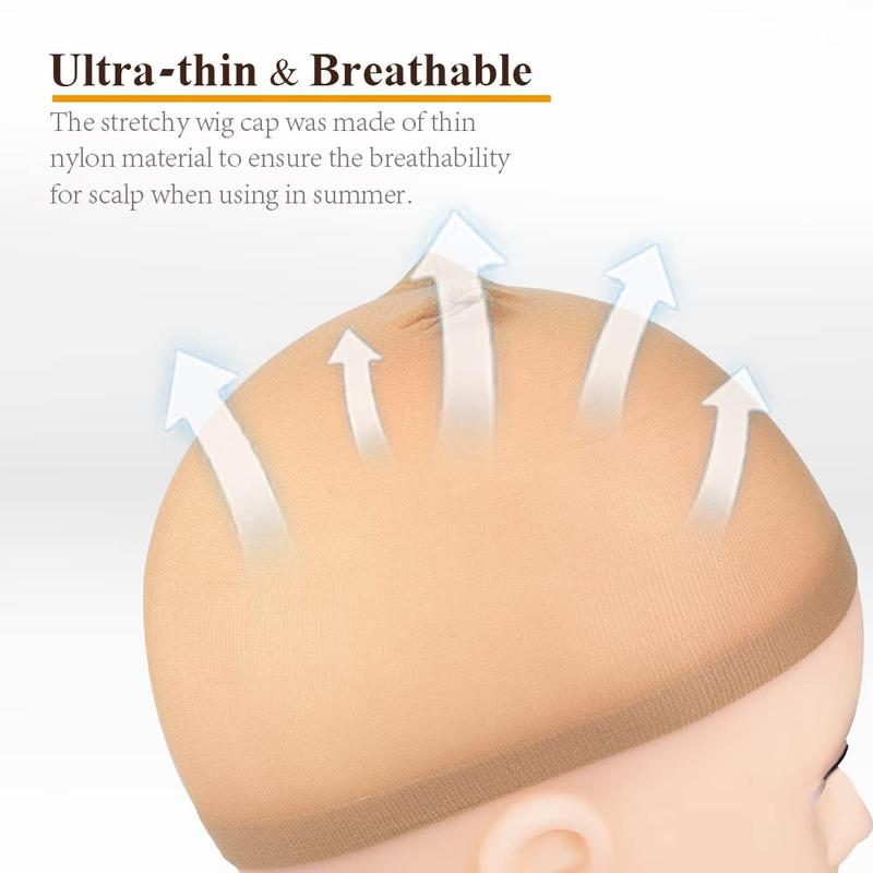 Bling Hair Gifts 2 Pcs Wig Cap For Lace Front Wig, Invisible Stocking Caps Sheer Wig Cap, Transparent Wig Cap For Women