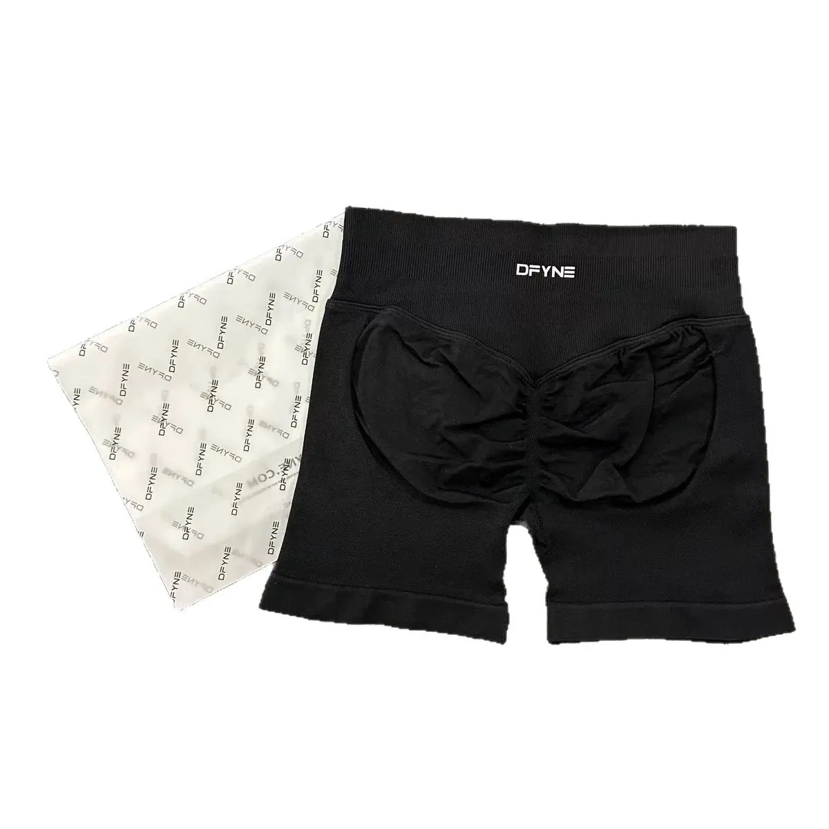 DFYNE High Waisted Scrunch Booty Shorts Tummy Control Gym Workout Shorts 3 Inch Quick Dry Yoga Biker Shorts