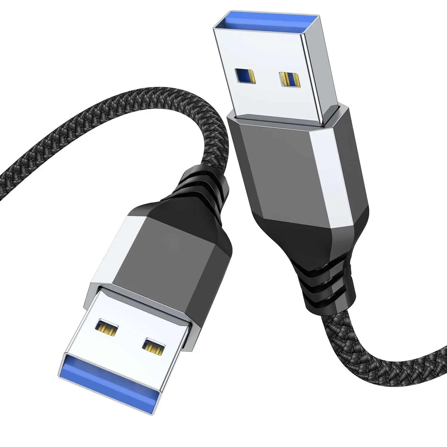 USB to USB , (3.3ft) 5 Gbps USB 3.0 A to A Male , Compatible for Hard Drive Enclosures, DVD Player, Laptop Cooler and  (Grey)