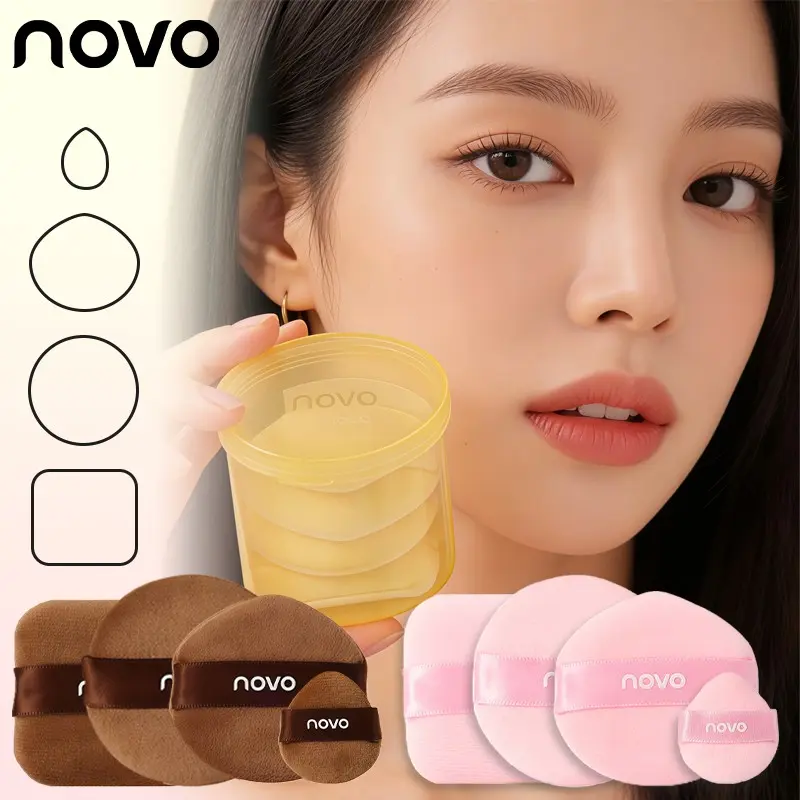 4pcs All-Purpose Makeup Sponge Set With Storage Box, For Liquid, Cream & Powder, And Face, Eyes, Nose & Corner, Easily Creates Natural Base Makeup, Includes Round, Square, Thumb-Shaped, Teardrop-Shaped Puffs, Ideal For Makeup Beginners Gifts