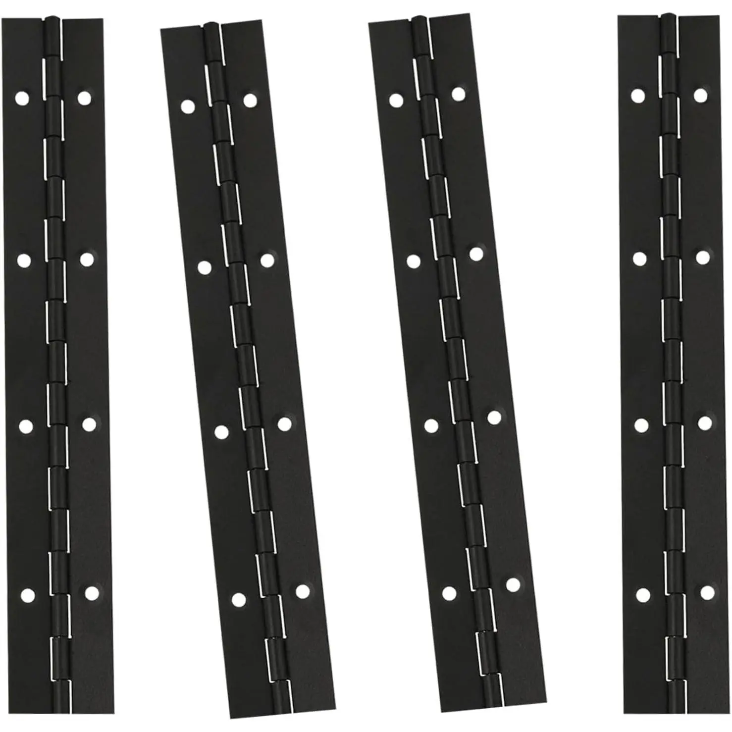 4 Pack 8 Inch Black 304 Stainless Steel Piano Hinges - Continuous Heavy Duty Hinges for Doors, Cabinets & Windows, Rust Resistant Coating, Quiet Smooth Operation, Durable DesignGift