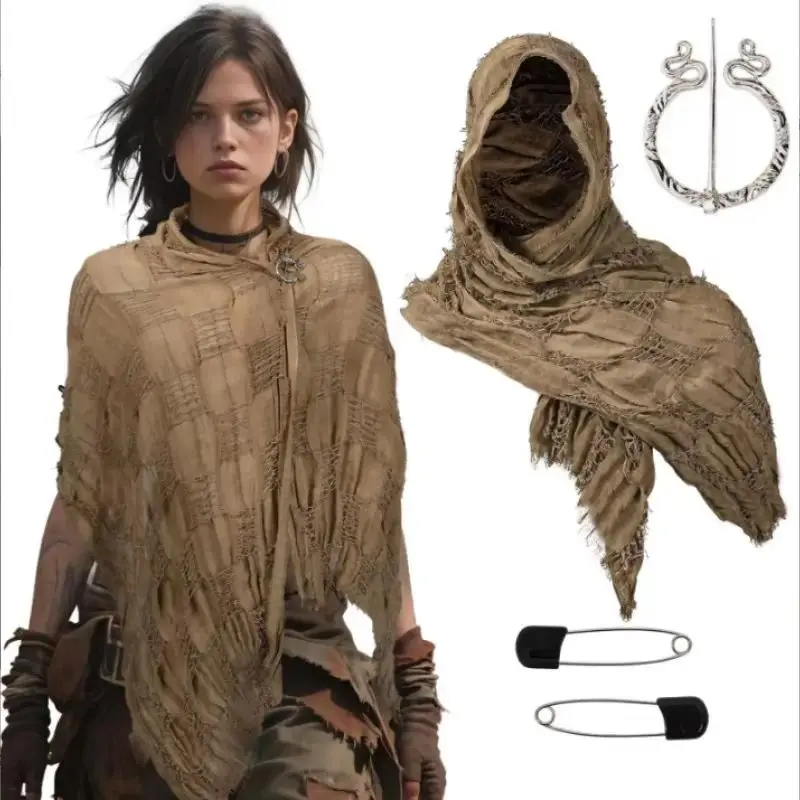 Unisex Medieval Peasant Costume, Renaissance Outfit with Armor Props, for Carnival & Role Play