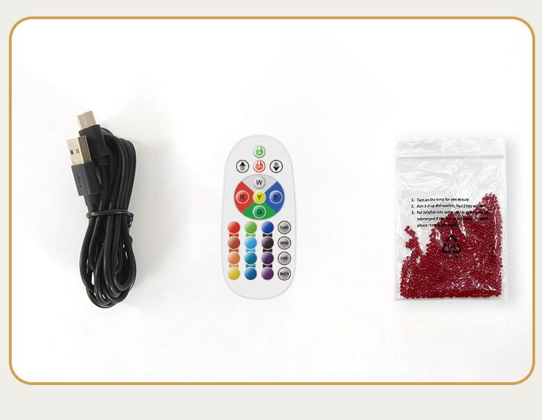 Aquarium Light Jellyfish Small Fish Volcano 3 Options RGB LED Remote Control Fish Tank Decorator Night Light Aquarium Decoration Pet Gift