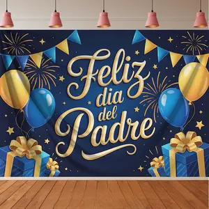 Happy Father's Day Backdrop Family Celebration Tapestry Wall Hanging, Photography Background Banner, Premium Polyester Party Decor for Family Gathering, Home Celebration, Photo Booth, Event Display, Indoor Outdoor Decor