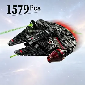 2026 New 1579pcs Falcon Millennium Spaceship Plastic Building Blocks Model, DIY Buildable Blocks Kit, Unisex Toy Gift for Kids and Adults