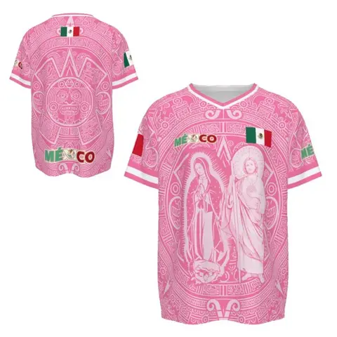Men's Mexico Pattern Soccer Jersey, Short Sleeve, All-Over Print, Sporty Style, Breathable, Casual Wear, Soccer Fan Streetwear