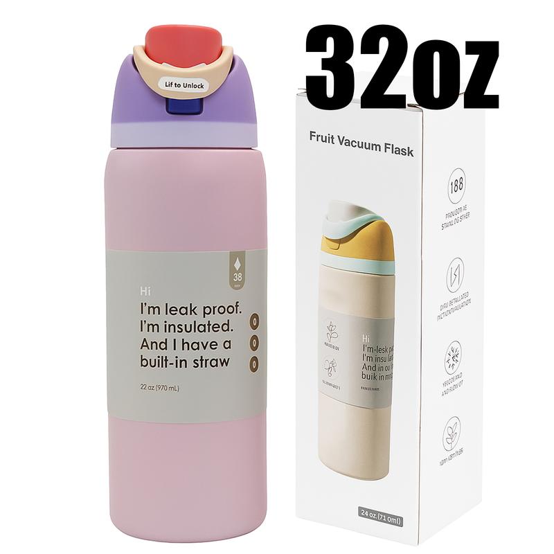 19/24/32oz Vacuum Insulated Thermal Tumbler with Flip Lid, Keeps Drinks Hot 12H/Cold 24H, Leakproof Travel Coffee Mug for Home or Office Desk, Insulated Cup for Indoor Use, Reusable Thermal Mug, Vacuum Flasks, Great Gift for Women, Men and Friends