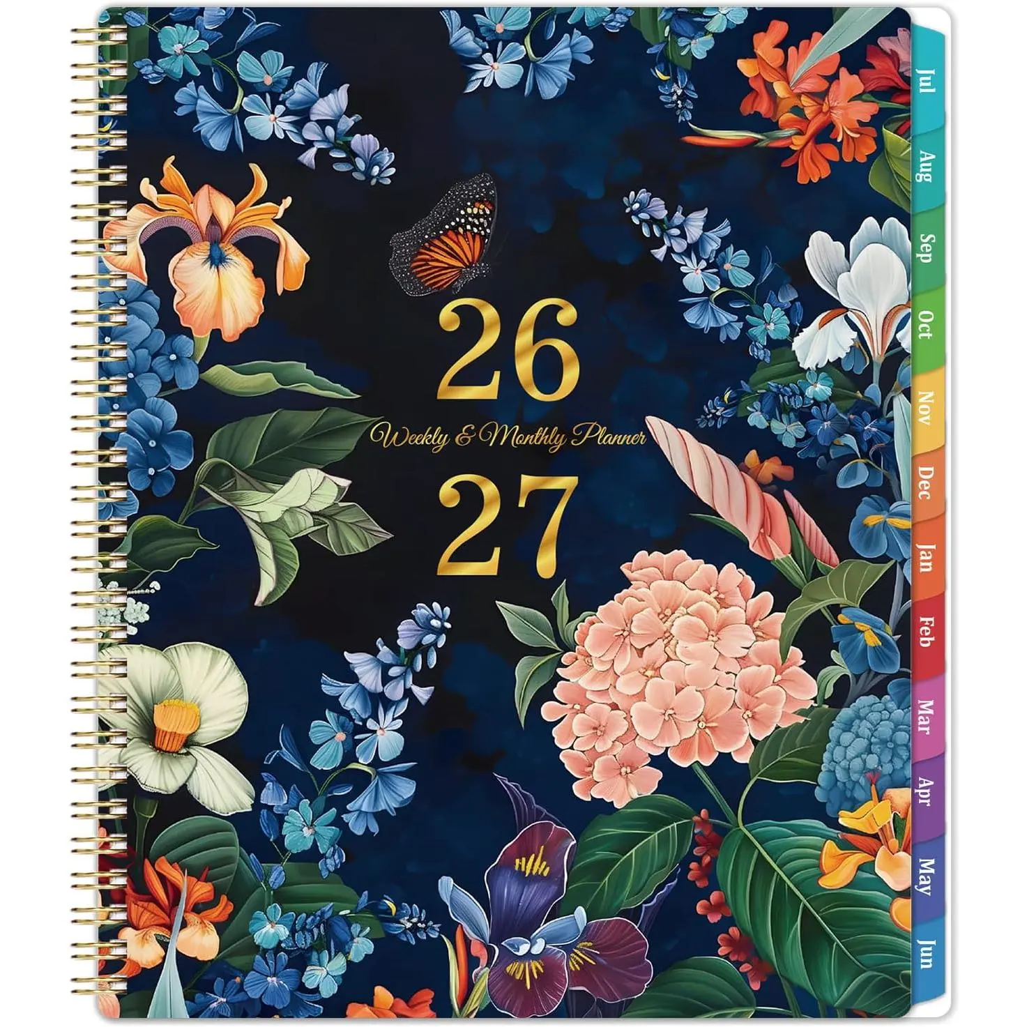 Planner 2026-2027 - Academic Planner 2026-2027, Jul 2026-Jun 2027, 9" x 11" | 2026-2027 Planner Weekly and Monthly, 26-27 Calendar Planner with Colorful Monthly Tabs + -Wire Binding + Inner Pocket